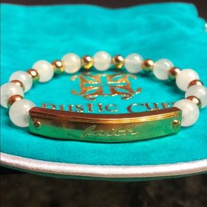 Rustic Cuff White/ Gold Faith Kerry